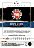 2021-22 Isaiah Livers Panini Impeccable RUBY RED ROOKIE AUTO 28/88 AUTOGRAPH RC #RA-ILI Detroit Pistons