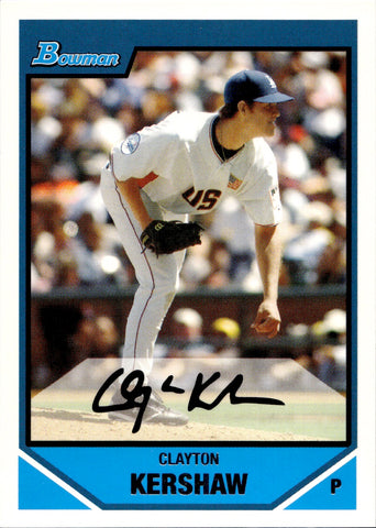 2007 Clayton Kershaw Bowman Draft Picks & Prospects ROOKIE RC #BDPP77 Los Angeles Dodgers 2