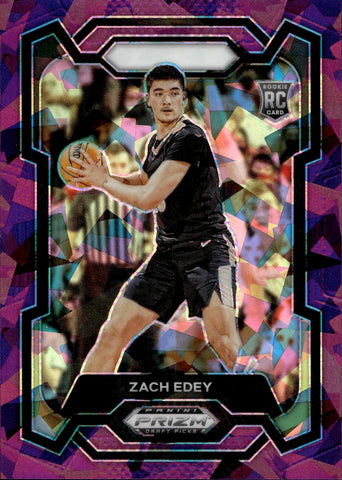 2024 Zach Edey Panini Prizm Draft PURPLE CRACKED ICE ROOKIE 136/149 Memphis Grizzlies #1