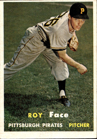 1957 Roy Face Topps #166 Pittsburgh Pirates BV $15