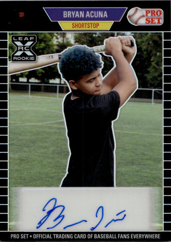 2021 Bryan Acuna Leaf Pro Set BLACK ROOKIE AUTO 13/15 AUTOGRAPH RC #PA-BA1 Minnesota Twins