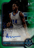 2021-22 Arthur Kaluma Bowman University Chrome 1ST BOWMAN GREEN REFRACTOR AUTO 77/99 AUTOGRAPH #BCPA-AK Los Angeles Lakers