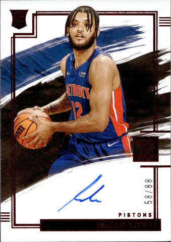 2021-22 Isaiah Livers Panini Impeccable RUBY RED ROOKIE AUTO 58/88 AUTOGRAPH RC #RA-ILI Detroit Pistons
