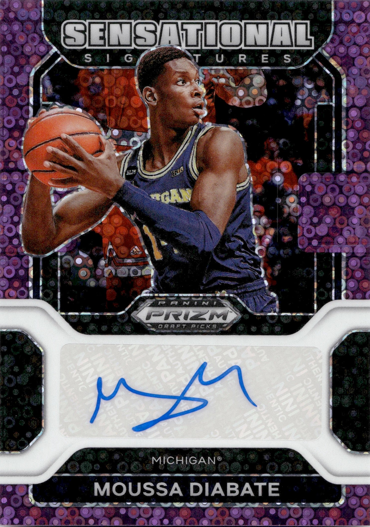 2022-23 Moussa Diabate Panini Prizm Draft Picks PURPLE DISCO SENSATION