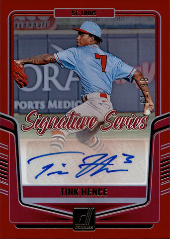 2024 Tink Hence Panini Donruss SIGNATURE SERIES RED AUTO 61/99 St. Louis Cardinals #SS-TH