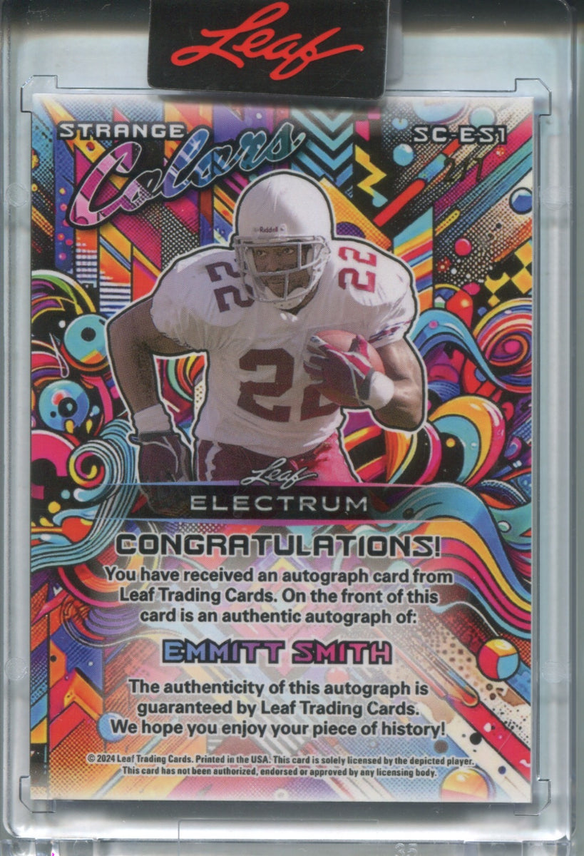 2024 Emmitt Smith Leaf Electrum STRANGE COLORS PURPLE AUTO 2/7 AUTOGRA