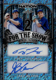 2024 Trey Yesavage Jake Bloss Leaf Baseball Nation BLUE SHIMMER 2 FOR THE SHOW DUAL ROOKIE AUTO 3/3 AUTOGRAPH RC #2S-16 Toronto Blue Jays