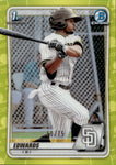 2020 Xavier Edwards Bowman Chrome PROSPECT 1ST BOWMAN YELLOW REFRACTOR 50/75 #BCP-10 San Diego Padres