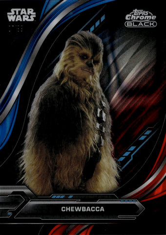 2024 Chewbacca Topps Chrome Black BLUE RED LAVA REFRACTOR 7/99 #13