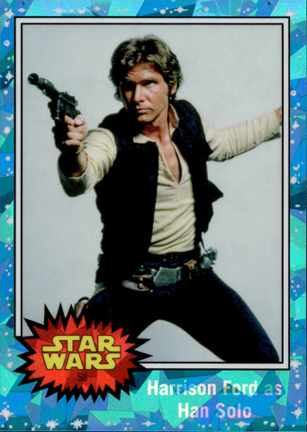 2022 Harrison Ford as Han Solo Topps Chrome Star Wars Sapphire Edition #58