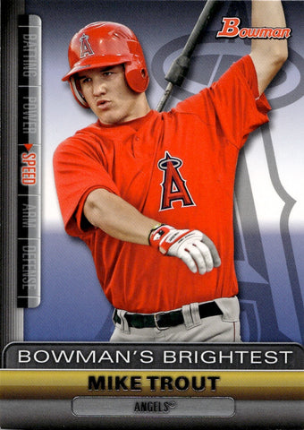 2011 Mike Trout Bowman ROOKIE BOWMAN'S BRIGHTEST RC #BBR6 Anaheim Angels *NRMT*