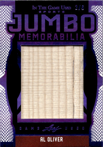 2024 Al Oliver Leaf In the Game Used JUMBO MEMORABILIA BAT PURPLE 2/6 #JM-1 Pittsburgh Pirates