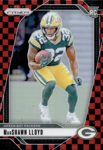 2024 MarShawn Lloyd Panini Prizm RED AND BLACK CHECKERBOARD ROOKIE RC #374 Green Bay Packers
