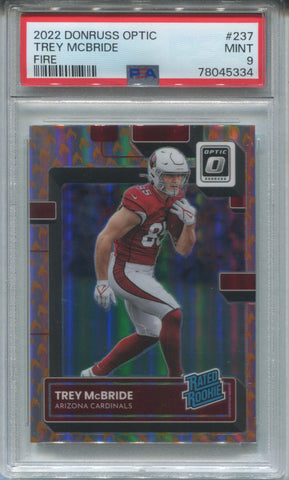 2022 Trey McBride Donruss Optic FIRE RATED ROOKIE RC PSA 9 #237 Arizona Cardinals 5334