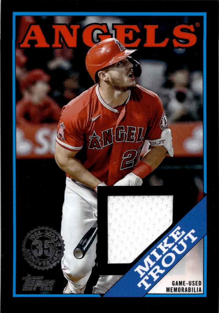 2023 Mike Trout Topps Series 1 BLACK 1988 DESIGN JERSEY 197/199 RELIC  #88R-MT Anaheim Angels