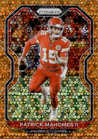 2020 Patrick Mahomes Panini Prizm NO HUDDLE ORANGE DISCO #124 Kansas City Chiefs