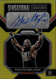 2023 Shelton Benjamin Panini Prizm WWE GOLD PRIZM SENSATIONAL SIGNATURES AUTO 06/10 AUTOGRAPH #SN-SHB Monday Night Raw