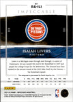 2021-22 Isaiah Livers Panini Impeccable RUBY RED ROOKIE AUTO 58/88 AUTOGRAPH RC #RA-ILI Detroit Pistons