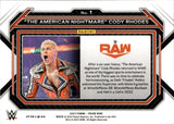 2023 "The American Nightmare" Cody Rhodes Panini Prizm WWE BLUE WAVE #1 Monday Night Raw