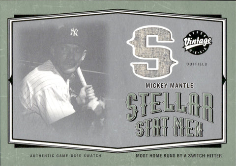 2004 Mickey Mantle Upper Deck Vintage STELLAR STAT MEN PANTS SWATCH RELIC SP /300 #SSM-34 New York Yankees HOF