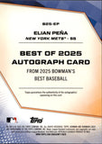 2025 Elian Pena Bowman's Best of 2025 BLUE REFRACTOR AUTO 003/150 AUTOGRAPH #B25-EP New York Mets