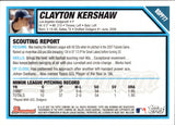 2007 Clayton Kershaw Bowman Draft Picks & Prospects ROOKIE RC #BDPP77 Los Angeles Dodgers 2
