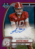 2024 Austin Mack Bowman University Chrome 1ST BOWMAN PINK REFRACTOR AUTO 034/150 AUTOGRAPH #PA-AMA Alabama Crimson Tide