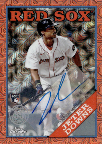 2023 Jeter Downs Topps Silver Pack 1988 DESIGN ORANGE MOJO REFRACTOR ROOKIE AUTO 21/25 AUTOGRAPH #T88C-55 Boston Red Sox