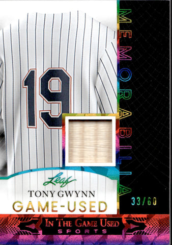 2024 Tony Gwynn Leaf In The Game Used GAME-USED MEMORABILIA BAT 33/60 #GUM-48 San Diego Padres