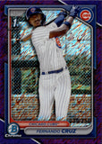 2024 Fernando Cruz Bowman Chrome 1ST BOWMAN PURPLE SHIMMER 039/250 #BCP-197 Chicago Cubs