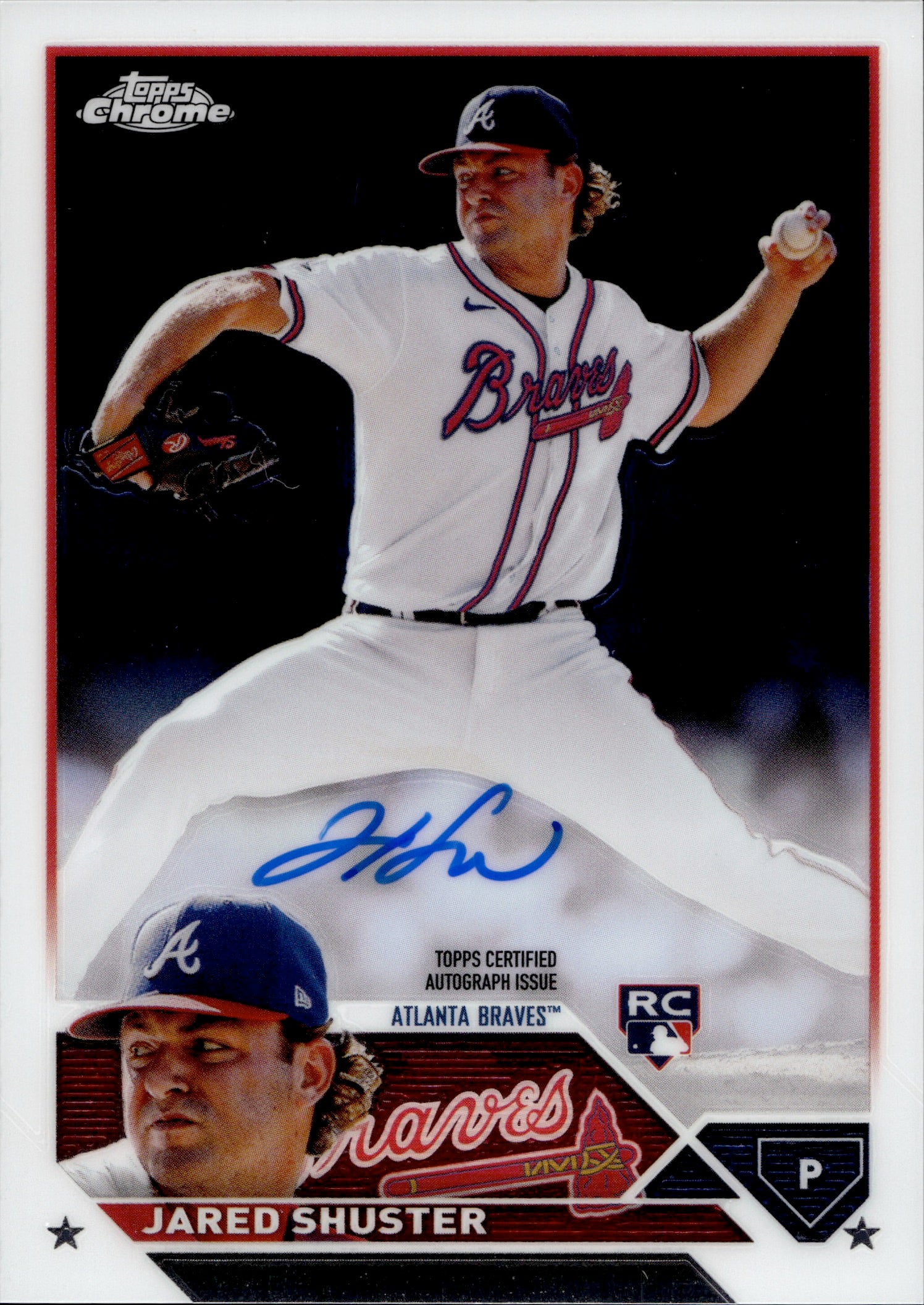 2022 Jared Shuster Minor League Signed Rookie Atlanta Mississippi Braves  Auto