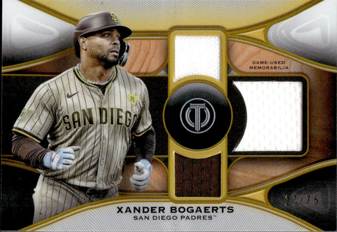 2025 Xander Bogaerts Topps Tribute TRIPLE JERSEY 27/75 RELIC #TTR-XB San Diego Padres