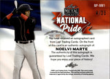 2021 Noelvi Marte Leaf Metal Draft BLUE NATIONAL PRIDE AUTO 04/35 AUTOGRAPH #NP-NM1 Cincinnati Reds