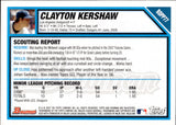 2007 Clayton Kershaw Bowman Draft Picks & Prospects ROOKIE RC #BDPP77 Los Angeles Dodgers 3