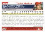 2004 Yadier Molina Topps ROOKIE RC #324 St. Louis Cardinals 1