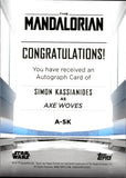 2022 Topps Chrome The Mandalorian Autograph Simon Kassianides as Axe Woves #A-SK AUTO
