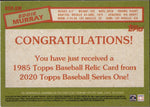2020 Eddie Murray Topps Series 1 RED 1989 DESIGN BAT 15/25 RELIC #85R-EM Baltimore Orioles HOF