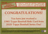 2020 Eddie Murray Topps Series 1 RED 1989 DESIGN BAT 15/25 RELIC #85R-EM Baltimore Orioles HOF