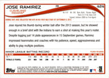 2014 Jose Ramirez Topps ROOKIE RC #424 Cleveland Indians