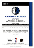 2025-26 Cooper Flagg Topps Chrome 1980-81 DESIGN ROOKIE RC #80BK-51 Dallas Mavericks