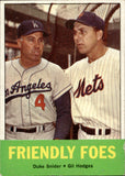 1963 Gil Hodges Duke Snider Topps FRIENDLY FOES #58 Los Angeles Dodgers New York Mets HOF