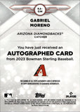 2023 Gabriel Moreno Bowman Sterling WAVE REFRACTOR ROOKIE AUTO 088/125 AUTOGRAPH RC #RA-GM Arizona Diamondbacks