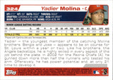 2004 Yadier Molina Topps ROOKIE RC #324 St. Louis Cardinals 2