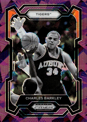2024 Charles Barkley Panini Prizm Draft PURPLE CRACKED ICE 76/149 Auburn Tigers #39
