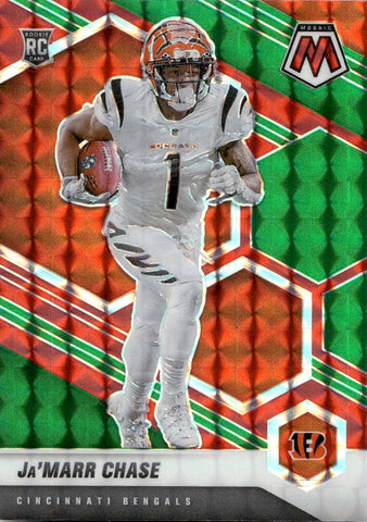 2021 Ja'Marr Chase Panini Mosaic ROOKIE RED GREEN CHOICE RC #307 Cincinnati Bengals