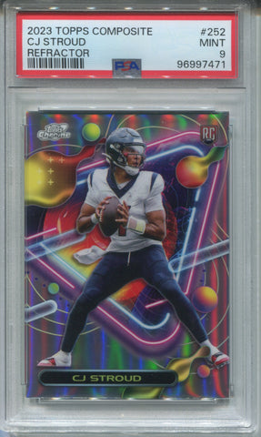 2023 CJ Stroud Topps Composite REFRACTOR ROOKIE RC PSA 9 #252 Houston Texans 7471