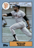 2022 Willie Mays Topps Archives 1987 DESIGN BLUE FOIL 07/25 #282 San Francisco Giants