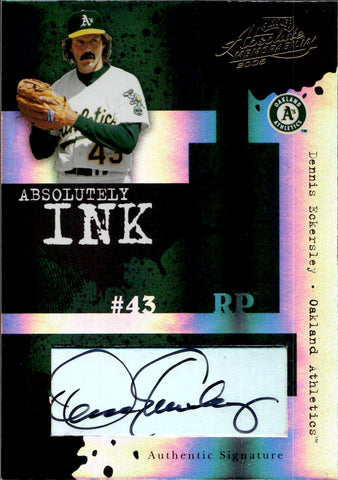 2005 Dennis Eckersley Playoff Absolute INK AUTO 49/50 AUTOGRAPH #AI-111 Oakland A's HOF