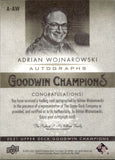 2021 Adrian Wojnarowski Upper Deck Goodwin Champions AUTO AUTOGRAPH #A-AQ Woj Bombs