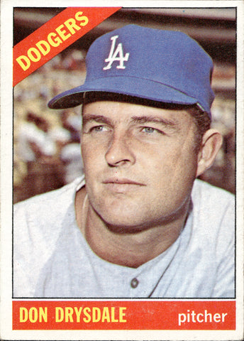 1966 Don Drysdale Topps #430 Los Angeles Dodgers BV $80 1